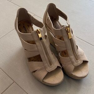 Women's Beige Wedge Sandals